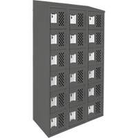 Assembled Lockerettes Clean Line Perforated Economy Lockers, 6 -tier, Bank of 3, 18" x 72" x 12", Steel GTA Hardware Inc