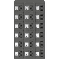 Assembled Lockerettes Clean Line Perforated Economy Lockers, 6 -tier, Bank of 3, 18" x 72" x 12", Steel GTA Hardware Inc