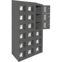 Assembled Lockerettes Clean Line Perforated Economy Lockers, 6 -tier, Bank of 3, 18" x 72" x 12", Steel GTA Hardware Inc