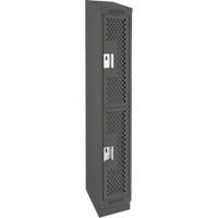 Casiers Clean Line, 2 niveaux, 12" x 18" x 82", Acier, Charbon, Rivet (assembl&eacute;), Perfor&eacute; GTA Hardware Inc
