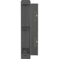 Casiers Clean Line, 2 niveaux, 12" x 18" x 82", Acier, Charbon, Rivet (assembl&eacute;), Perfor&eacute; GTA Hardware Inc