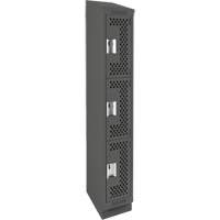 Casiers Clean Line, 3 niveaux, 12" x 18" x 82", Acier, Charbon, Rivet (assembl&eacute;), Perfor&eacute; GTA Hardware Inc