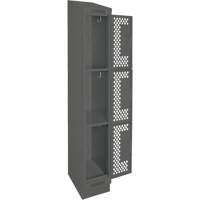 Casiers Clean Line, 3 niveaux, 12" x 18" x 82", Acier, Charbon, Rivet (assembl&eacute;), Perfor&eacute; GTA Hardware Inc
