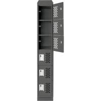 Petit casier perfor&eacute; Clean-Line, 6 niveaux, 15" x 72" x 12", Acier GTA Hardware Inc