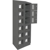 Assembled Lockerettes Clean Line Perforated Economy Lockers, 6 -tier, Bank of 2, 18" x 72" x 12", Steel GTA Hardware Inc