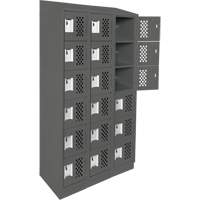 Assembled Lockerettes Clean Line Perforated Economy Lockers, 6 -tier, Bank of 3, 18" x 72" x 12", Steel GTA Hardware Inc