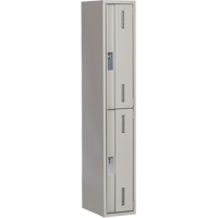 Concorde Heavy-Duty Lockers, 2 -tier, 12" x 18" x 72", Steel, Grey, Welded (Assembled) GTA Hardware Inc