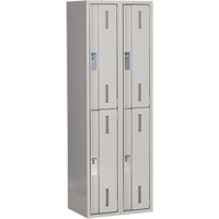 Concorde Heavy-Duty Lockers, 2 -tier, Bank of 2, 24" x 18" x 72", Steel, Grey, Welded (Assembled) GTA Hardware Inc
