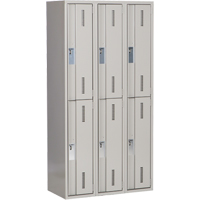 Concorde Heavy-Duty Lockers, 2 -tier, Bank of 3, 36" x 18" x 72", Steel, Grey, Welded (Assembled) GTA Hardware Inc
