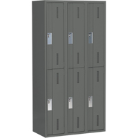 Casiers robustes Concorde, 2 niveaux, Bloc de 3, 36" x 18" x 72", Acier, Charbon, Soud&eacute; (assembl&eacute;) GTA Hardware Inc