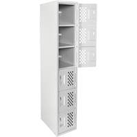 Clean Line Lockerettes, 6 -tier, 18" x 72" x 12", Steel GTA Hardware Inc