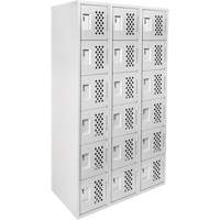 Clean Line Lockerettes, 6 -tier, Bank of 3, 18" x 72" x 12", Steel GTA Hardware Inc