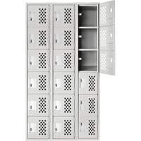 Clean Line Lockerettes, 6 -tier, Bank of 3, 18" x 72" x 12", Steel GTA Hardware Inc