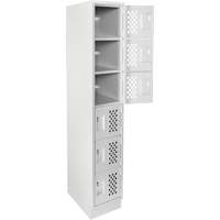 Assembled Lockerettes Clean Line Perforated Economy Lockers, 6 -tier, 18" x 72" x 12", Steel GTA Hardware Inc