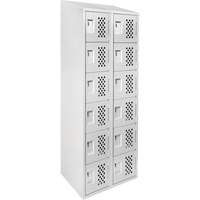 Petit casier perfor&eacute; Clean-Line, 6 niveaux, Bloc de 2, 12" x 72" x 12", Acier GTA Hardware Inc