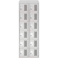 Petit casier perfor&eacute; Clean-Line, 6 niveaux, Bloc de 2, 12" x 72" x 12", Acier GTA Hardware Inc