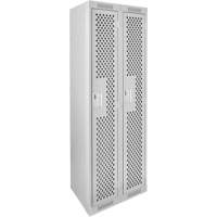 Casiers Clean Line, 2 niveaux, 12" x 15" x 72", Acier, Gris, Rivet (assembl&eacute;), Perfor&eacute; GTA Hardware Inc