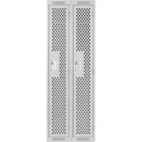 Casiers Clean Line, 2 niveaux, 12" x 15" x 72", Acier, Gris, Rivet (assembl&eacute;), Perfor&eacute; GTA Hardware Inc