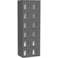 Concorde Heavy-Duty Lockers, 6 -tier, Bank of 2, 24" x 18" x 72", Steel, Charcoal, Welded (Assembled) GTA Hardware Inc