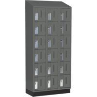 Concorde Heavy-Duty Lockers, 6 -tier, Bank of 3, 36" x 18" x 82", Steel, Charcoal, Welded (Assembled) GTA Hardware Inc