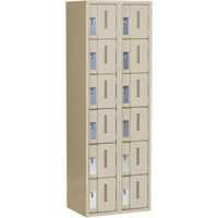 Concorde Heavy-Duty Lockers, 6 -tier, Bank of 2, 24" x 18" x 72", Steel, Beige, Welded (Assembled) GTA Hardware Inc