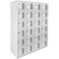 Petits casiers Clean Line, 6 niveaux, Bloc de 4, 18" x 72" x 12", Acier GTA Hardware Inc