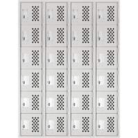 Petits casiers Clean Line, 6 niveaux, Bloc de 4, 18" x 72" x 12", Acier GTA Hardware Inc