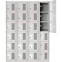 Petits casiers Clean Line, 6 niveaux, Bloc de 4, 18" x 72" x 12", Acier GTA Hardware Inc