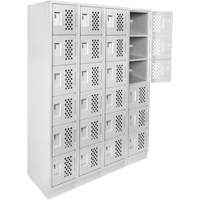 Casiers &eacute;conomiques perfor&eacute;s et assembl&eacute;s Clean Line, 6 niveaux, Bloc de 4, 18" x 72" x 12", Acier GTA Hardware Inc