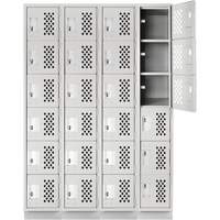 Casiers &eacute;conomiques perfor&eacute;s et assembl&eacute;s Clean Line, 6 niveaux, Bloc de 4, 18" x 72" x 12", Acier GTA Hardware Inc