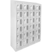 Casiers &eacute;conomiques perfor&eacute;s et assembl&eacute;s Clean Line, 6 niveaux, Bloc de 4, 18" x 72" x 12", Acier GTA Hardware Inc
