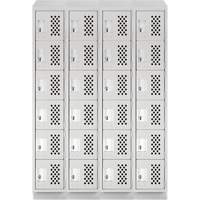 Casiers &eacute;conomiques perfor&eacute;s et assembl&eacute;s Clean Line, 6 niveaux, Bloc de 4, 18" x 72" x 12", Acier GTA Hardware Inc