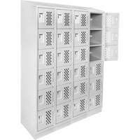 Casiers &eacute;conomiques perfor&eacute;s et assembl&eacute;s Clean Line, 6 niveaux, Bloc de 4, 18" x 72" x 12", Acier GTA Hardware Inc
