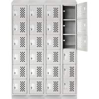Casiers &eacute;conomiques perfor&eacute;s et assembl&eacute;s Clean Line, 6 niveaux, Bloc de 4, 18" x 72" x 12", Acier GTA Hardware Inc