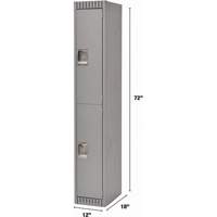 Casiers, 2 niveaux, 12" x 18" x 72", Acier, Gris, D&eacute;mont&eacute; GTA Hardware Inc