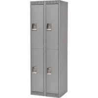 Casiers, 2 niveaux, Bloc de 2, 24" x 18" x 72", Acier, Gris, D&eacute;mont&eacute; GTA Hardware Inc