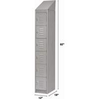Casiers, 6 niveaux, 12" x 18" x 82", Acier, Gris, D&eacute;mont&eacute; GTA Hardware Inc