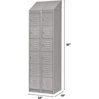 Casiers, 6 niveaux, Bloc de 2, 24" x 18" x 82", Acier, Gris, D&eacute;mont&eacute; GTA Hardware Inc