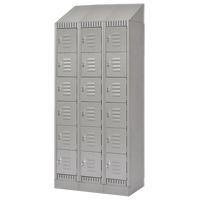 Lockers, 6 -tier, Bank of 3, 36" x 18" x 86", Steel, Grey, Knocked Down GTA Hardware Inc