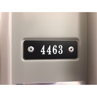 Plaque num&eacute;rot&eacute;e pour casier GTA Hardware Inc