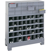 Modular Small Parts Storage Unit, Steel, 18 Drawers, 33-3/4" x 12-1/4" x 40-1/2", Grey GTA Hardware Inc