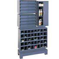 Modular Small Parts Storage Unit, Steel, 8 Drawers, 33-3/4" x 12-1/4" x 59-5/8", Grey GTA Hardware Inc