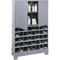 Modular Small Parts Storage Unit, Steel, 0 Drawers, 33-3/4" x 12-1/4" x 53-1/2", Grey GTA Hardware Inc
