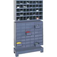 Modular Small Parts Storage Unit, Steel, 48 Drawers, 33-3/4" x 12-1/4" x 58-3/8", Grey GTA Hardware Inc