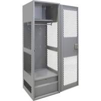 Gear Locker with Door, Steel, 24" W x 18" D x 72" H, Grey GTA Hardware Inc