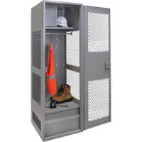 Gear Locker with Door, Steel, 24" W x 18" D x 72" H, Grey GTA Hardware Inc