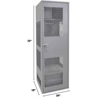Gear Locker with Door, Steel, 24" W x 18" D x 72" H, Grey GTA Hardware Inc