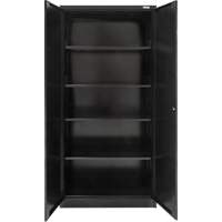 Armoire de rangement Hi-Boy, Acier, 4 Tablettes, 72" h x 36" la x 18" P, Noir GTA Hardware Inc