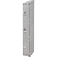 Lockers, 3 -tier, 12" x 18" x 82", Steel, Grey, Knocked Down GTA Hardware Inc