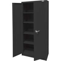 Storage Cabinet, Steel, 4 Shelves, 66" H x 30" W x 15" D, Black GTA Hardware Inc
